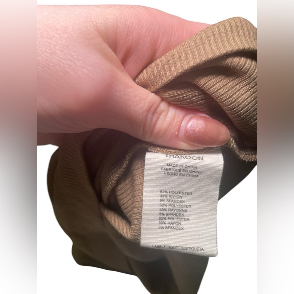 Thakoon Ribbed Brown Square Neck Long Sleeve Top Medium NWT $195 Retail - Picture 6 of 6